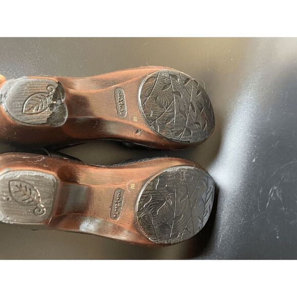 Nurture Black Sandals Wooden Block Heel Women's US Size 8 - Picture 9 of 10